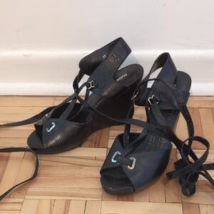 Rudsak Leather Strappy Wedge Sandals Size 37